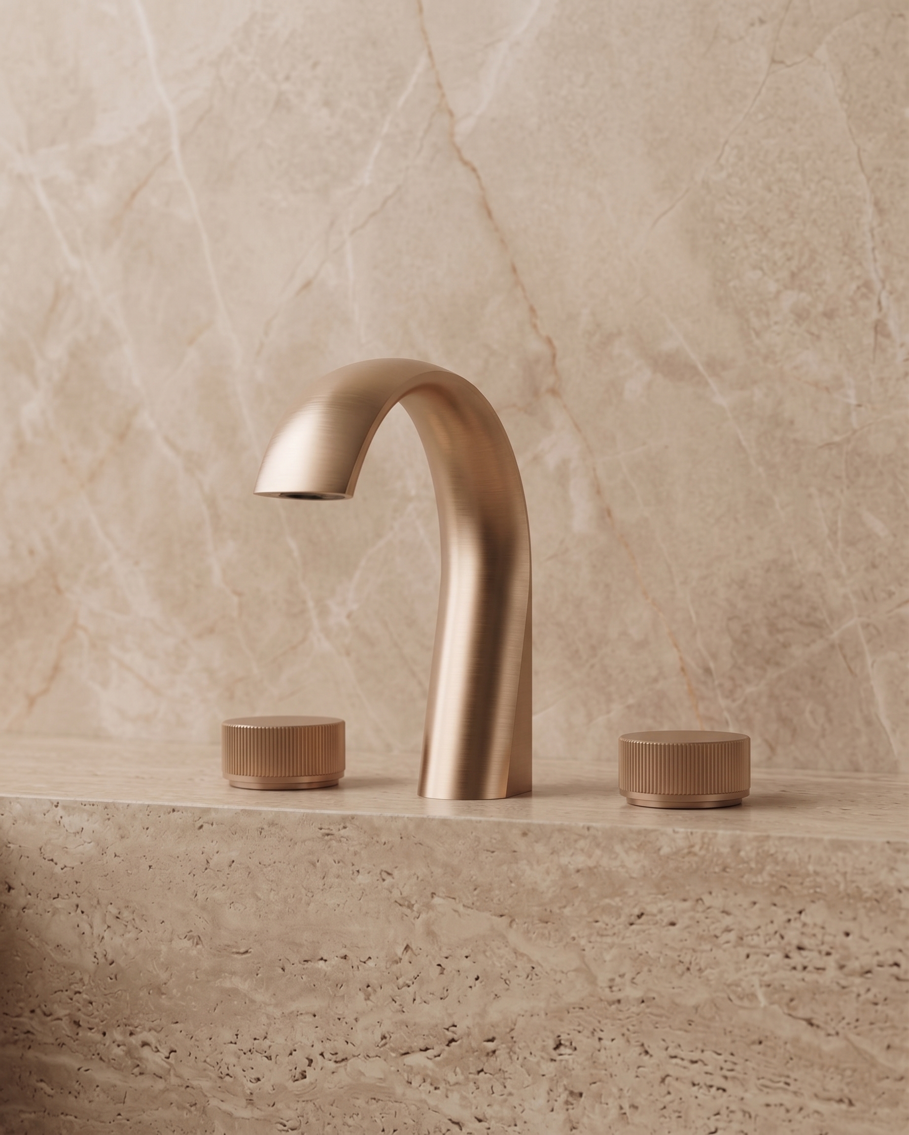 A VIERA bathroom in warm travertine